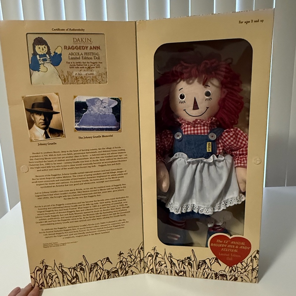 Rag Doll with Red Hair and Blue Overalls